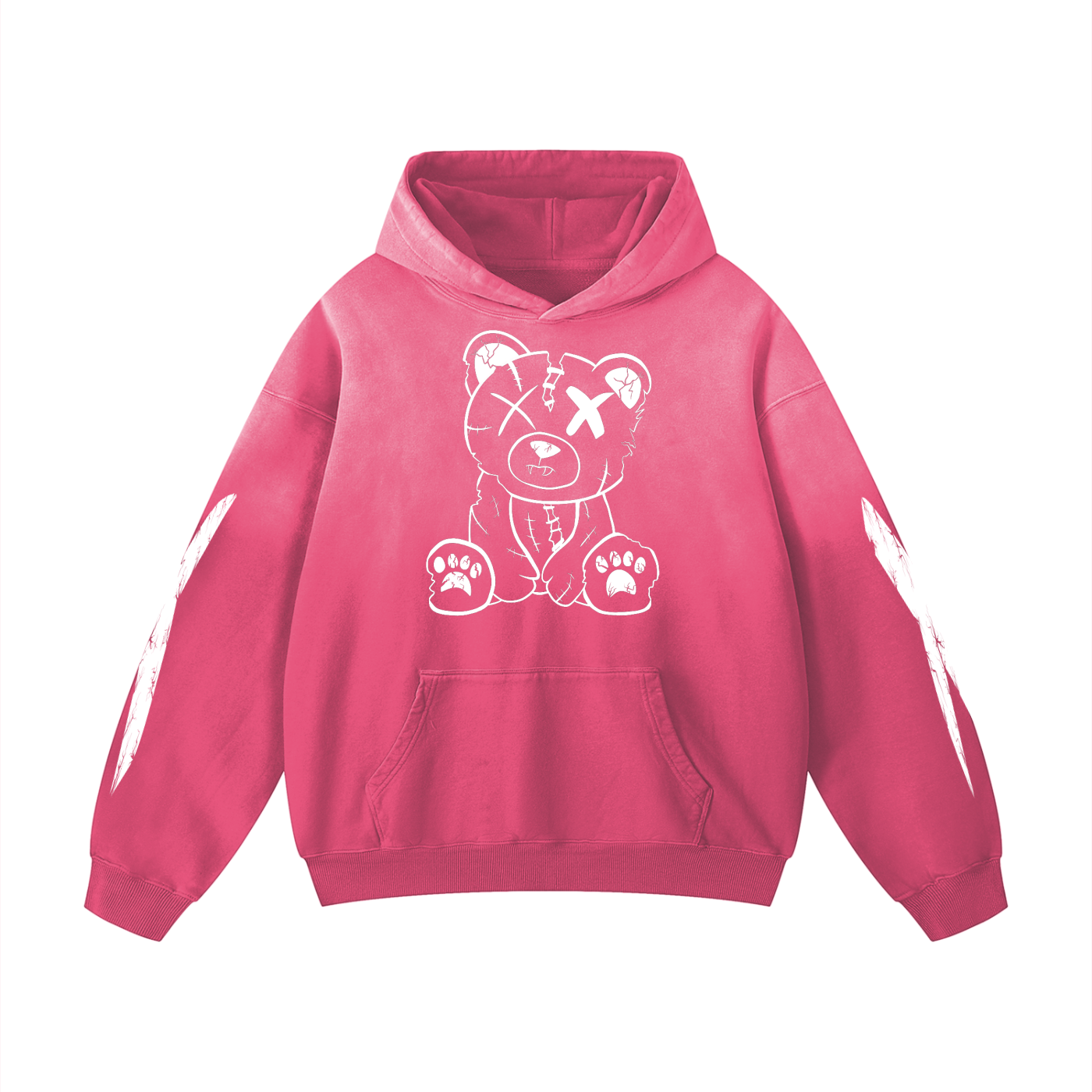 INVERSE CRACKED BEAR SUNFADE HOODIE