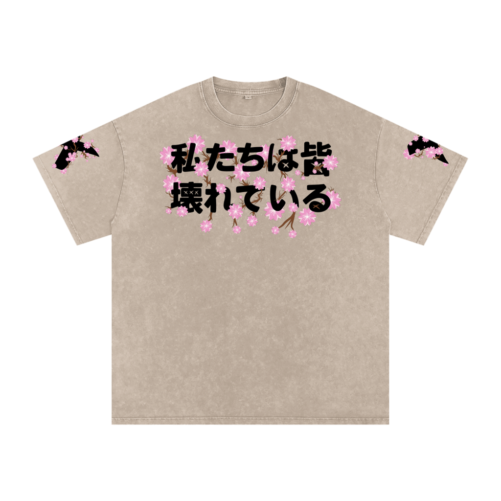 CHERRY BLOSSOM SNOW WASHED T-SHIRT