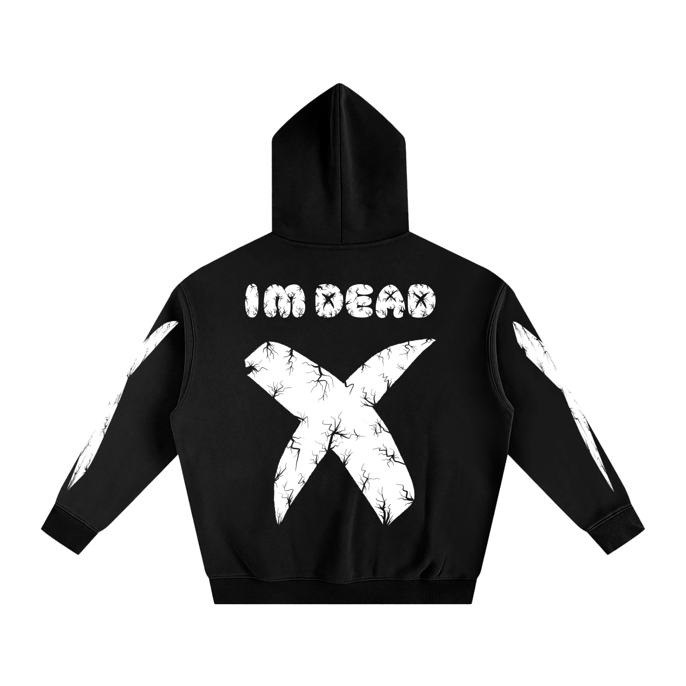 INVERSE CRACKED BEAR FLEECED HOODIE