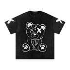 INVERSE CRACKED BEAR SNOW WASHED T-SHIRT