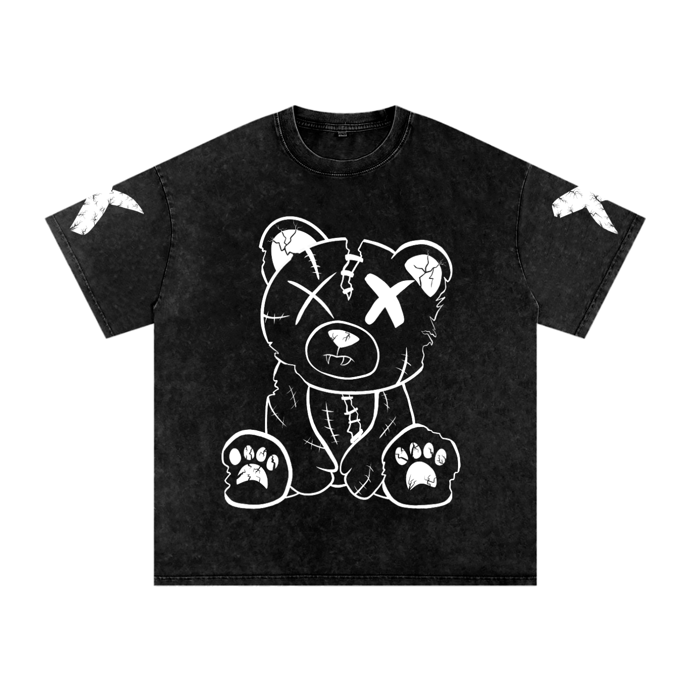 INVERSE CRACKED BEAR SNOW WASHED T-SHIRT
