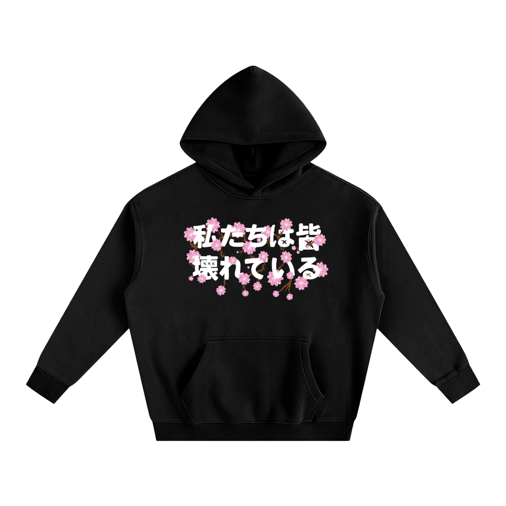 INVERSE CHERRY BLOSSOM FLEECED HOODIE