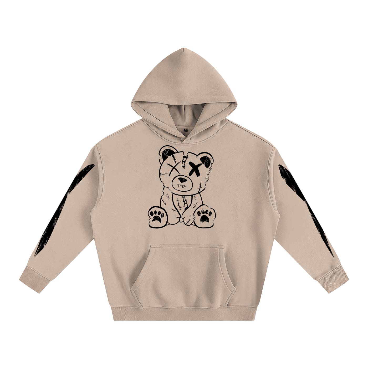 CRACKED BEAR FLEECED HOODIE