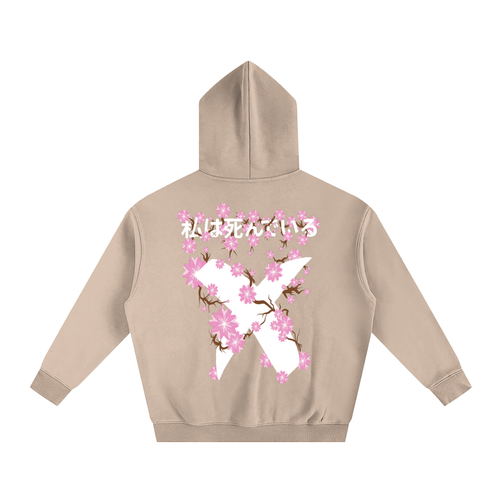 INVERSE CHERRY BLOSSOM FLEECED HOODIE
