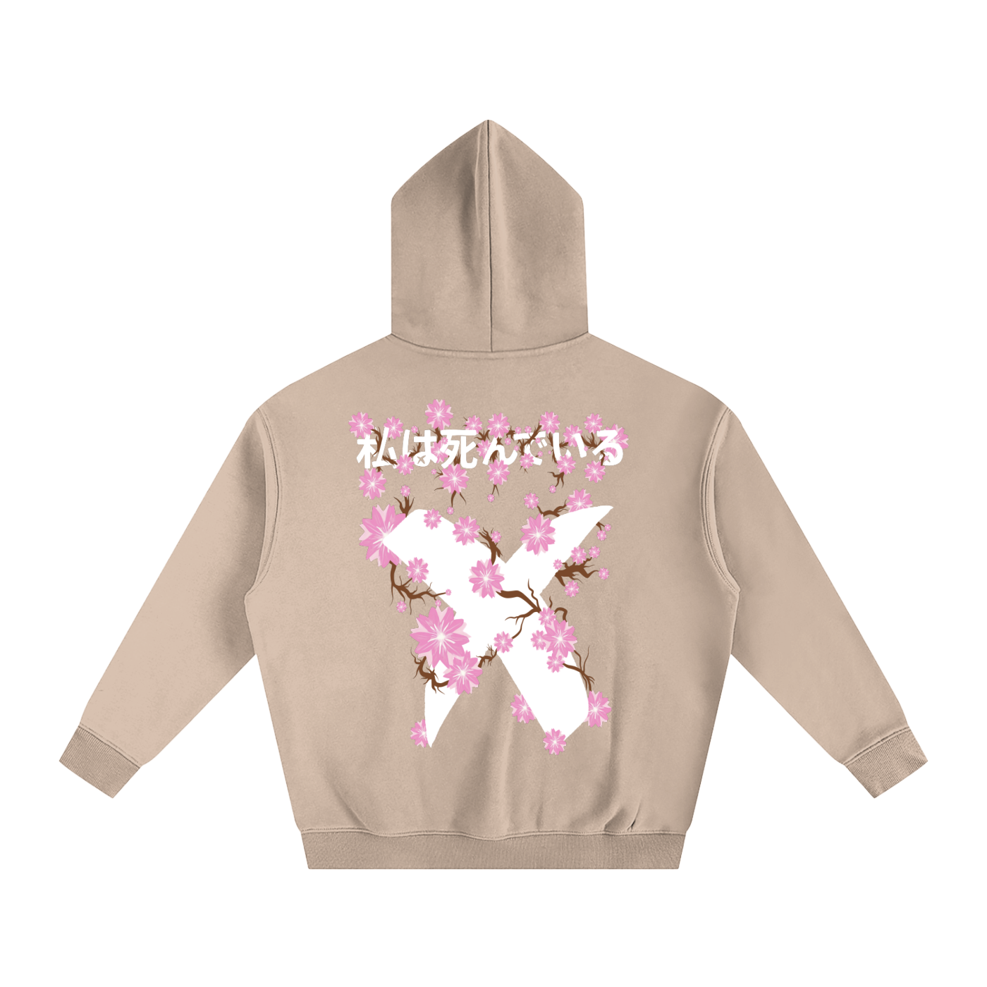 INVERSE CHERRY BLOSSOM FLEECED HOODIE