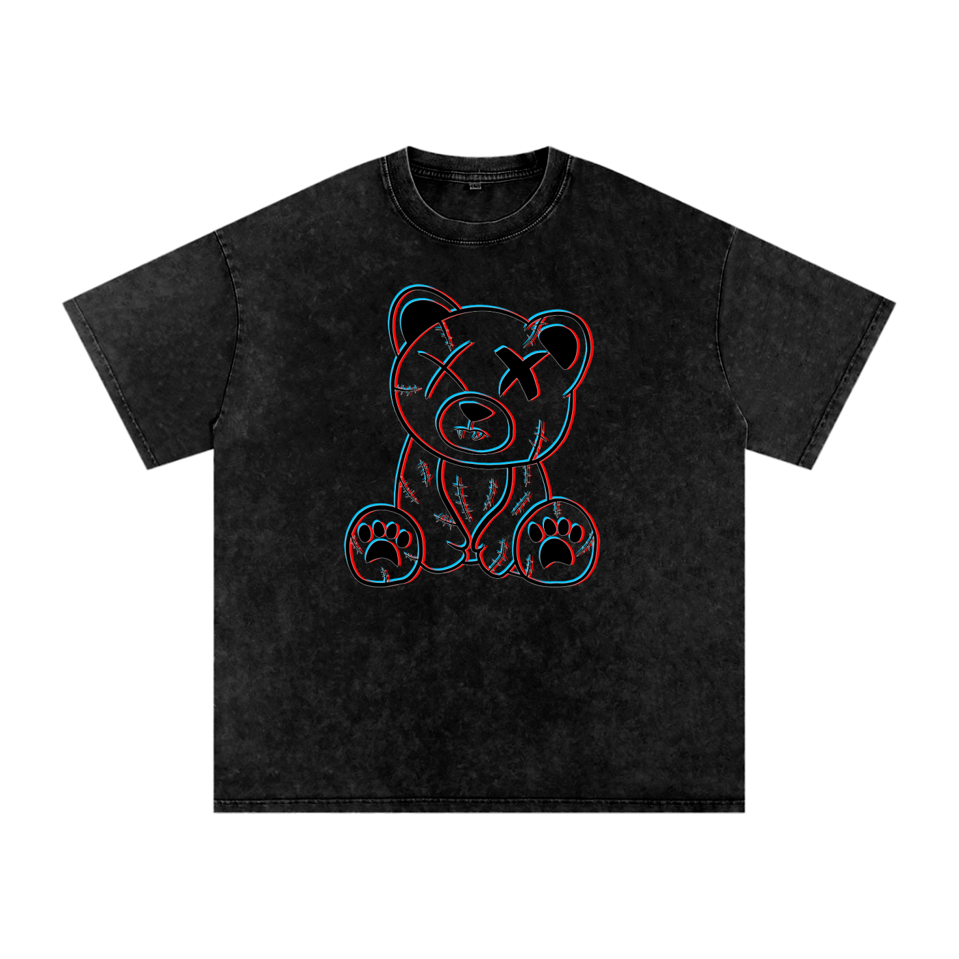 3D BEAR SNOW WASHED T-SHIRT