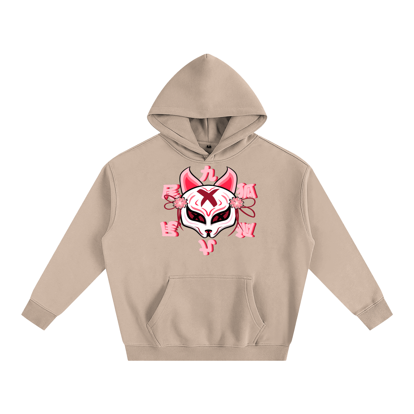KITSUNE FLEECED BOX HOODIE